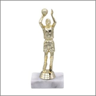 basketball figure on a base trophy with male shooter