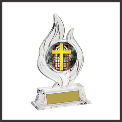 religious krystal flame award
